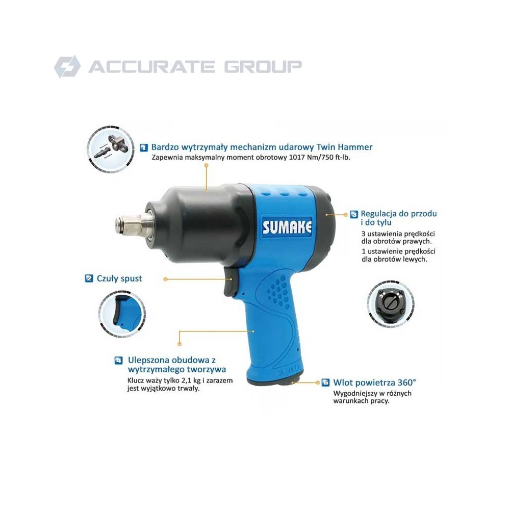 Klucz pneumatyczny Sumake ST-IW1640
